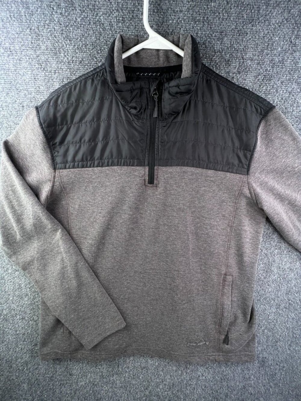 Eddie Bauer Sweatshirt Adult Large Gray 1/4 Zip Casual Men’s Pullover Pockets